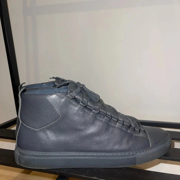 Men’s Balenciaga High Top Arena In Grained Sneakers - Size 46 - Picture 1 of 8